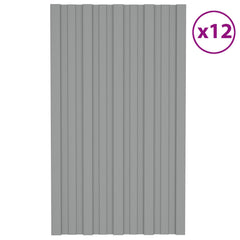Roof Panel 12 pcs Grey 31.50 x 17.72 in Galvanised steel