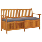 Bench Black Solid Acacia wood Large Storage Bench Rectangular