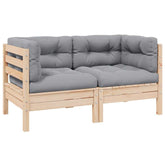 2-seater Garden Sofa Set of 2 Gray
