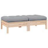 2-seater Garden Sofa Set of 2 Grey