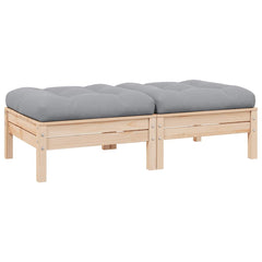 2-seater Garden Sofa Set of 2 Grey
