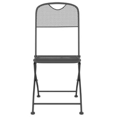 Folding Garden Chair Set of 2 Anthracite