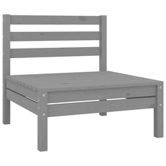 Garden Lounge Set Grey Solid pine wood Large Modular