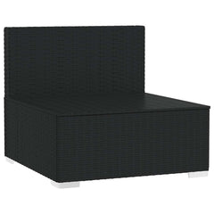 Garden Middle Sofa Black PE rattan Medium Modular