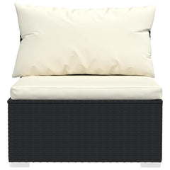 Garden Middle Sofa Black PE rattan Medium Modular