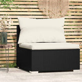 Garden Middle Sofa Black PE rattan Medium Modular