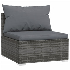 3-seater Sofa Grey PE rattan, powder-coated steel, plastic Medium