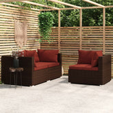 Garden Lounge Set Brown, Cinnamon Red