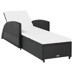 Sun Lounger Black and Cream White