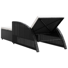 Sun Lounger Black and Cream White