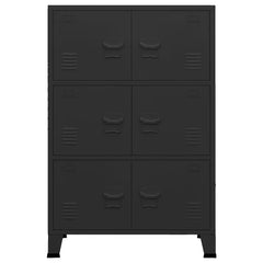 Storage Chest Black Metal 45.3 in Height Storage Chest
