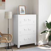 Storage Chest White Metal Medium Storage Chest Rectangular
