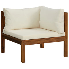 Garden Lounge Set Cream cushions with natural wood finish