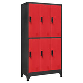 Locker Cabinet Anthracite and Red Steel Standard Locker Cabinet