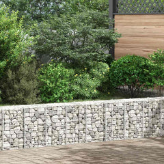 Gabion Raised Bed Silver Iron 11.8 x 11.8 x 19.7 in