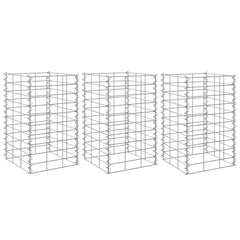 Gabion Raised Bed Silver Iron 11.8 x 11.8 x 19.7 in