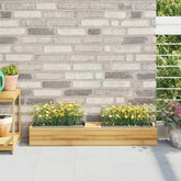 Flower Box Set of 12 Gray Polypropylene 14.2 in x 5.3 in x 3.7 in