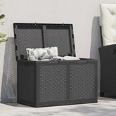 Storage Box Black Polypropylene with rattan look 47.6 gal