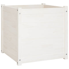 Garden Planter Set of 2 White Solid pine wood 23.6x23.6x23.6 in