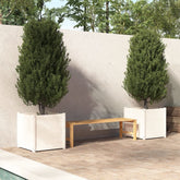 Garden Planter Set of 2 White Solid pine wood 23.6x23.6x23.6 in