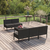 Garden Lounge Set Black