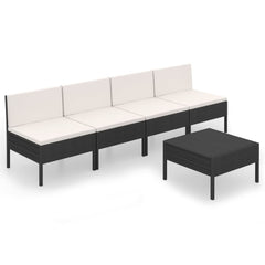 Garden Lounge Set Black