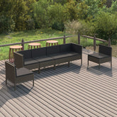 Garden Lounge Set Grey PE rattan Medium Modular
