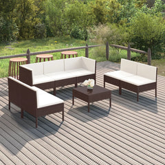 Garden Lounge Set Brown