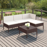 Garden Lounge Set Brown, Cream White
