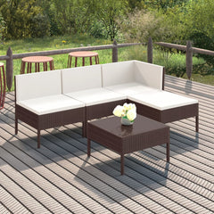 Garden Lounge Set Brown, Cream White