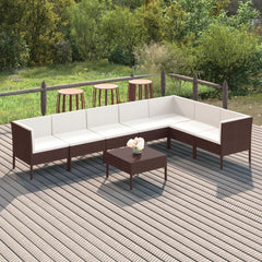 Garden Lounge Set Brown PE rattan Large Modular