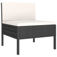 Garden Lounge Set Black PE rattan Standard Modular