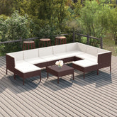 Garden Lounge Set Brown, Cream White