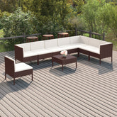Garden Lounge Set Brown