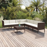 Garden Lounge Set Brown, Cream White