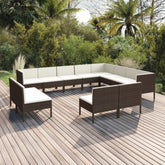 Garden Lounge Set Brown, Cream White