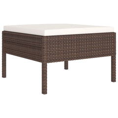 12 Piece Patio Lounge Set with Cushions Poly Rattan Brown