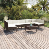Garden Lounge Set Brown, Cream White