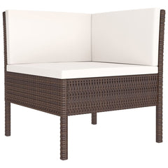 Garden Lounge Set Brown and Cream White