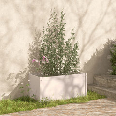 Garden Planter Set of 2 White Solid pinewood Medium Durable