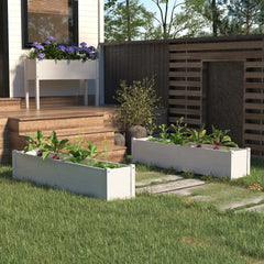 Raised Bed 2 Pack White Solid Pine Wood