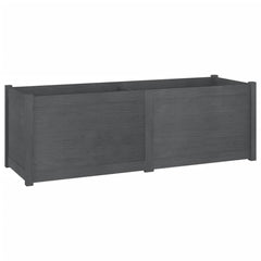Gray solid pine wood garden planter box, 59.1 inches, suitable for outdoor use.
