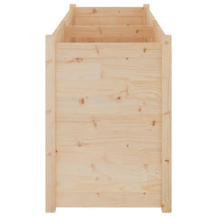 Solid pine wood garden planter, 59.1x19.7x27.6 inches, with elevated design and multiple compartments.