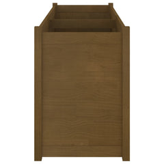 Garden Planter Honey brown Solid pinewood 59.1 x 19.7 x 27.6 in