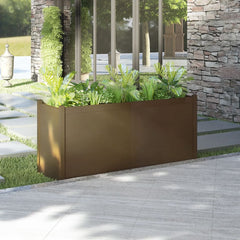 Garden Planter Honey brown Solid pinewood 59.1 x 19.7 x 27.6 in