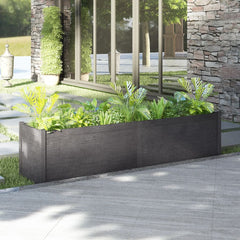 Planter Grey Solid Pinewood 78.7x19.7x19.7 in Durable Planter