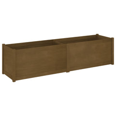 Planter Honey Brown Solid Pine Wood 78.7 in x 19.7 in x 19.7 in