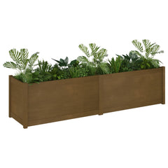Planter Honey Brown Solid Pine Wood 78.7 in x 19.7 in x 19.7 in
