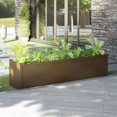 Planter Honey Brown Solid Pine Wood 78.7 in x 19.7 in x 19.7 in