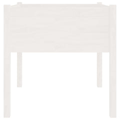 White solid pine garden planter, cube-shaped, 27.6 x 27.6 x 27.6 inches.